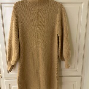 Elegant Tan Knit Mini Dress